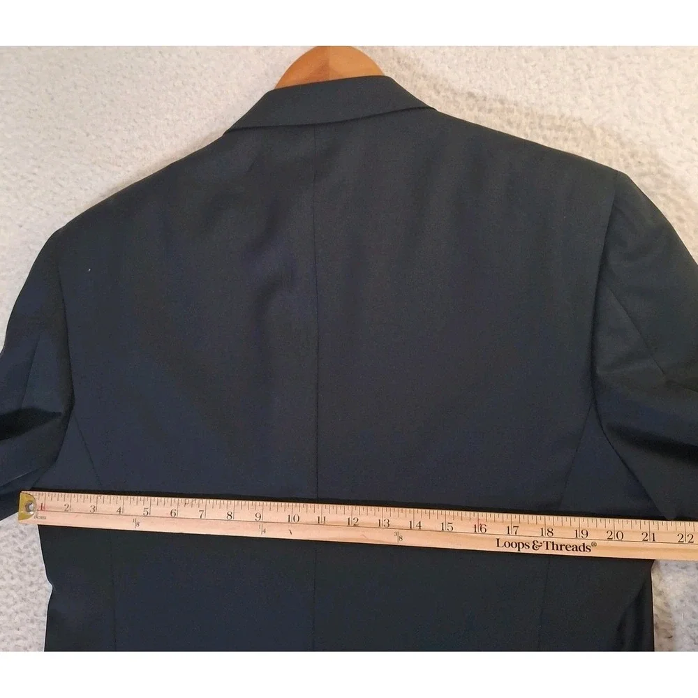 Canali Blazer Mens 52R Black 100% Wool Sport Coat Gold Buttons Made Italy